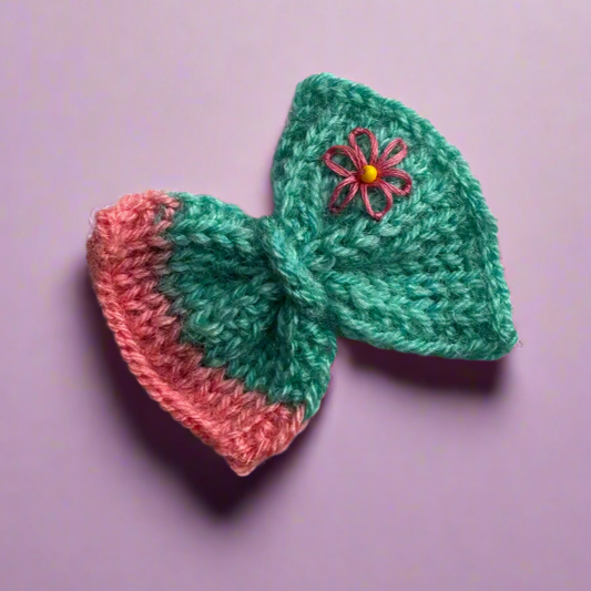 Multicolor Knitted Bow Hair Clip