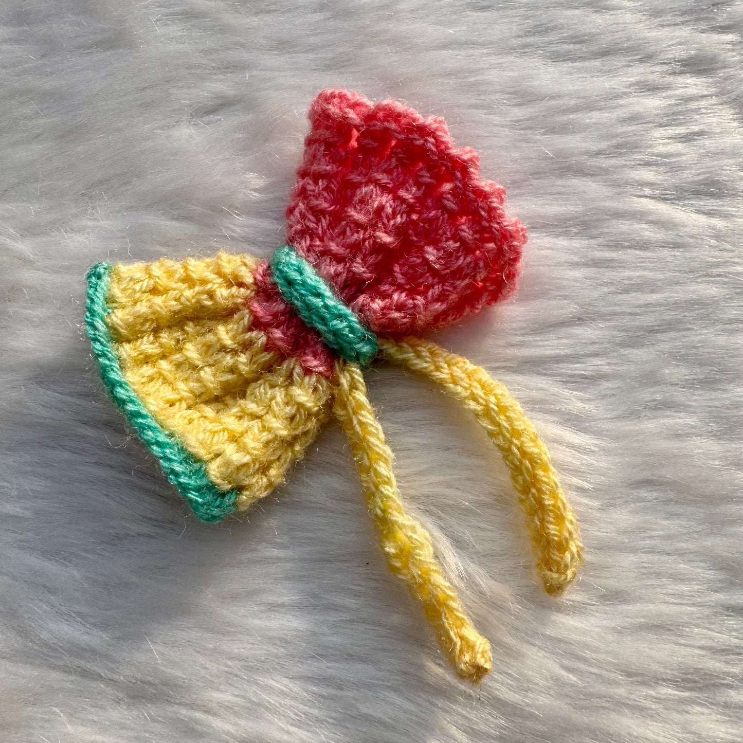 Multicolor Knitted Pigtail Bow Hair Clip