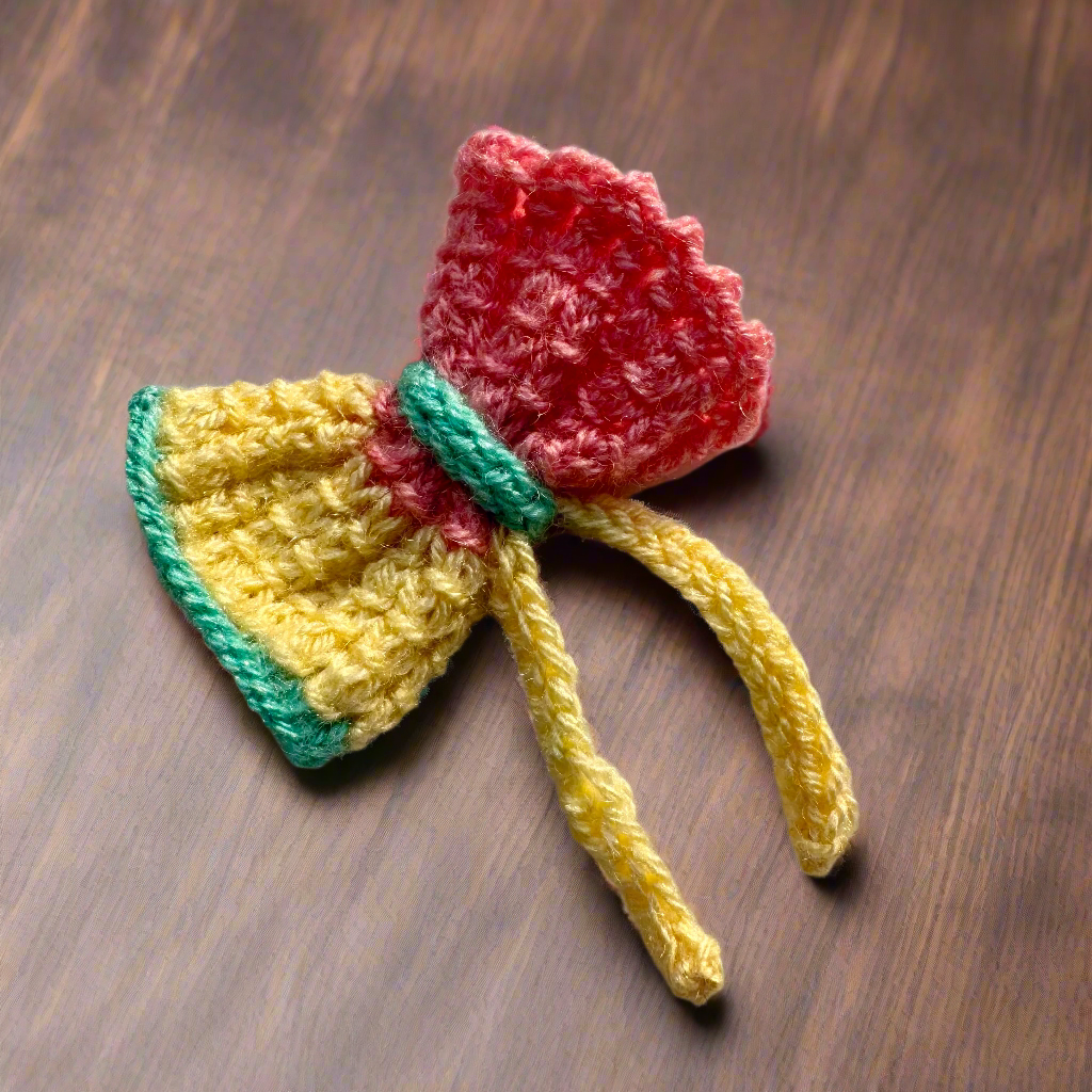 Multicolor Knitted Pigtail Bow Hair Clip