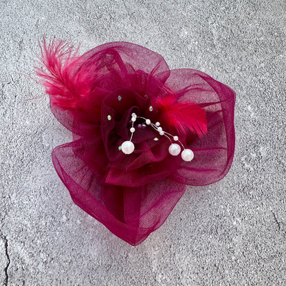 Wine Purple AZALEA Flower Fascinator