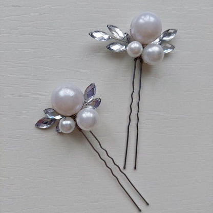 Elegant Pearl & Crystal Hair U Pins