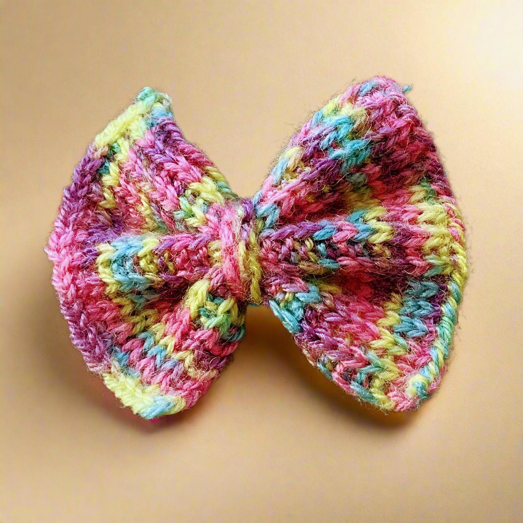 Multicolor Knitted Bow Hair Clip