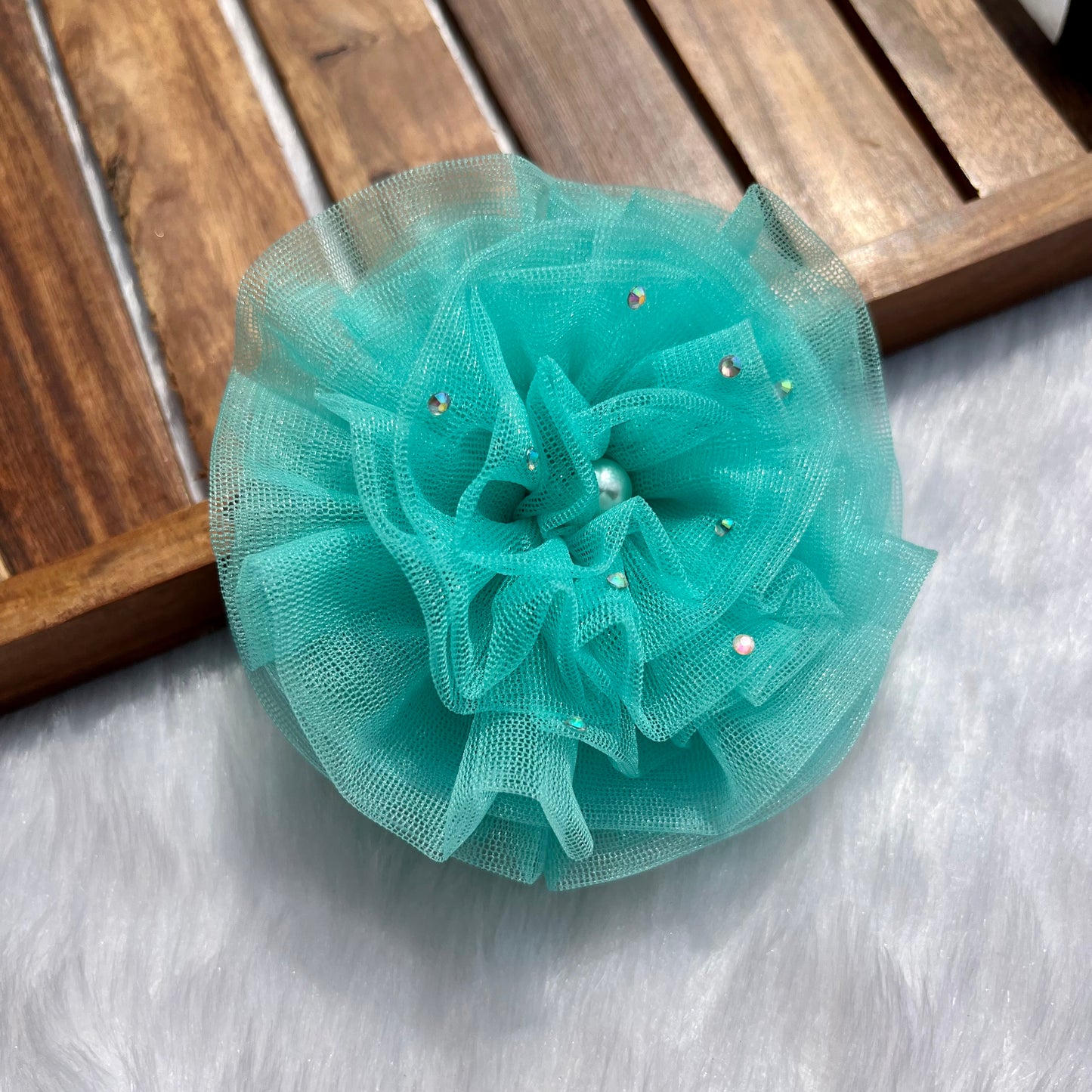 Sea Green Flower Fascinator Headband