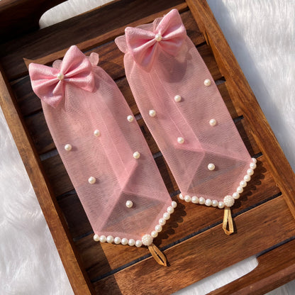 Designer Pink Princess Fingerless Net Gloves | Baby Girl