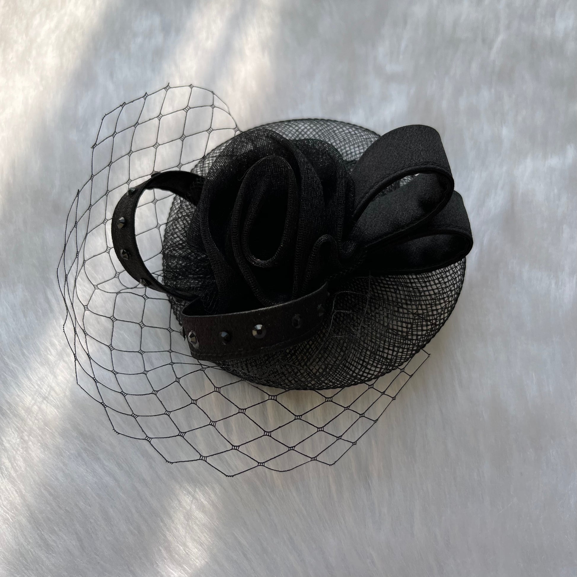 Mystique Noir Black Pearl Fascinator | Designer Baby Headband