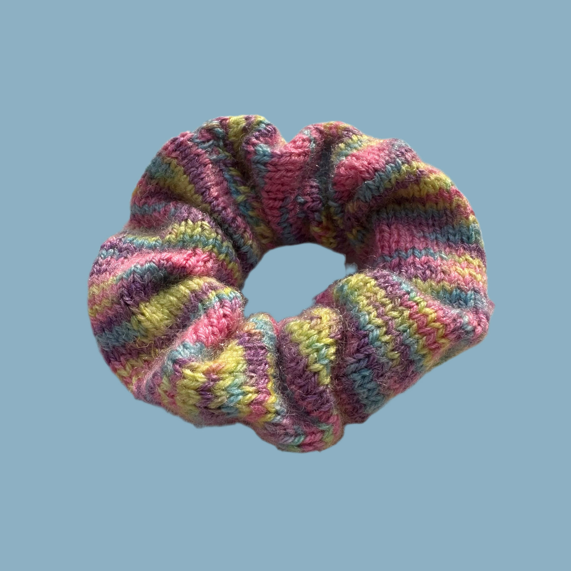 MultiColor Knitted & Plush Crochet Hair Tie Scrunchie