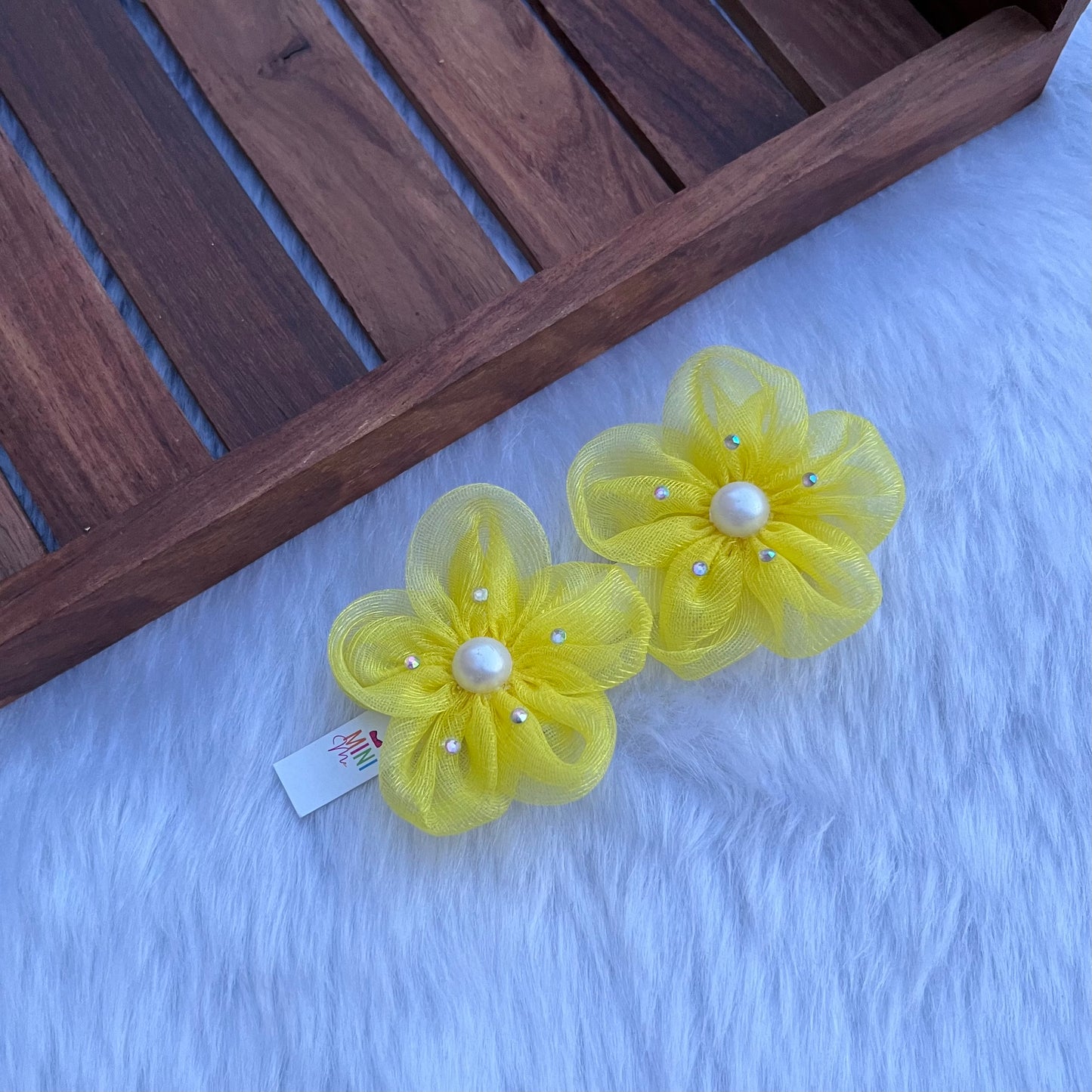 Yellow Flower Hair Clips – Baby Clips