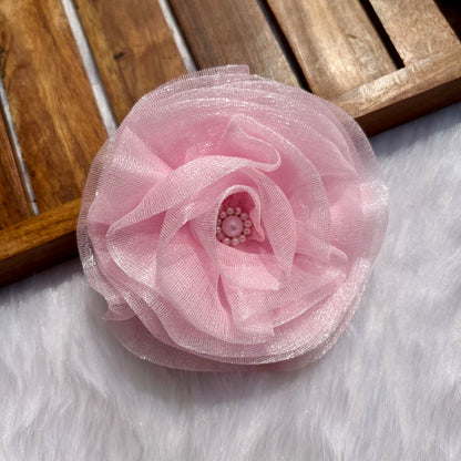 Aurora Pink Rose Flower Fascinator Baby Headband