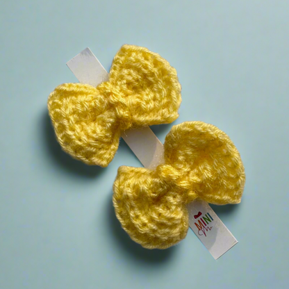 Yellow cute baby twin hair clips