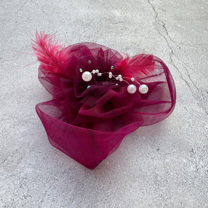 Wine Purple AZALEA Flower Fascinator | Hair Clip or Baby Headband