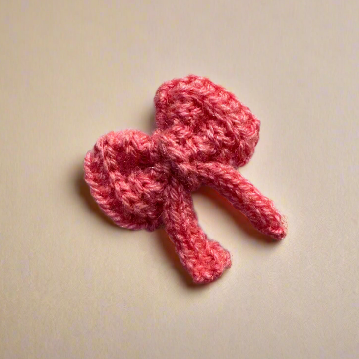 Pink Knit Bow with Tails