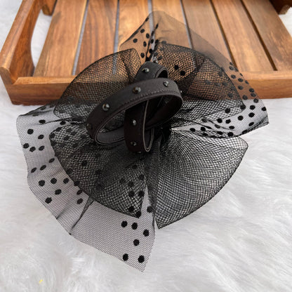 Black Diamond Delight Fascinator Hat Headband | Designer Hair Clip