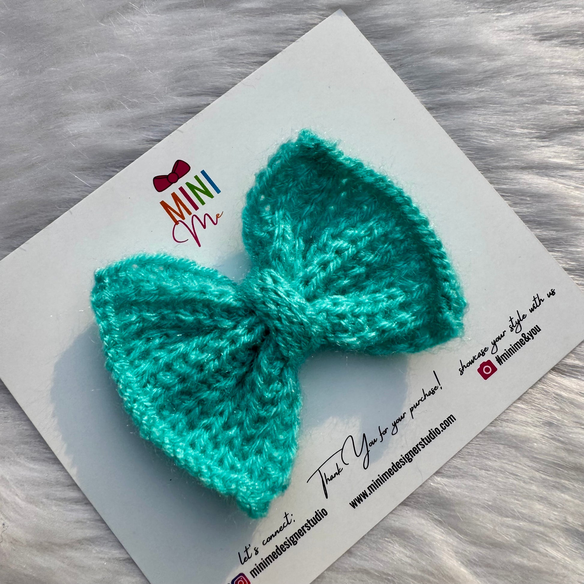 Aqua Blue Knitted Bow Baby Headband