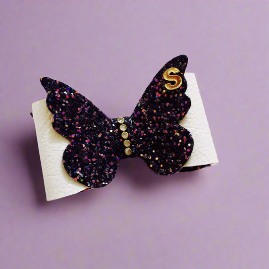 Custom Letter Butterfly Bow Hair Clip | Customized Hair Accessories