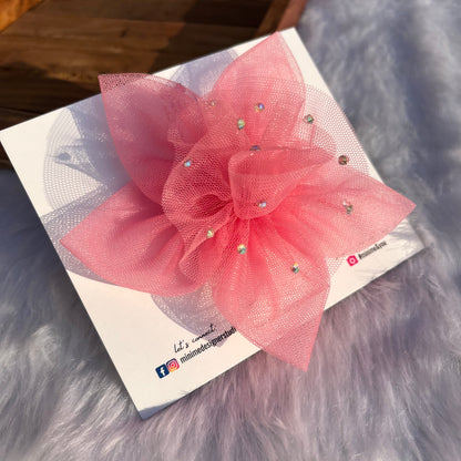 Carnation Pink Twilight Petals Designer Hair Clip