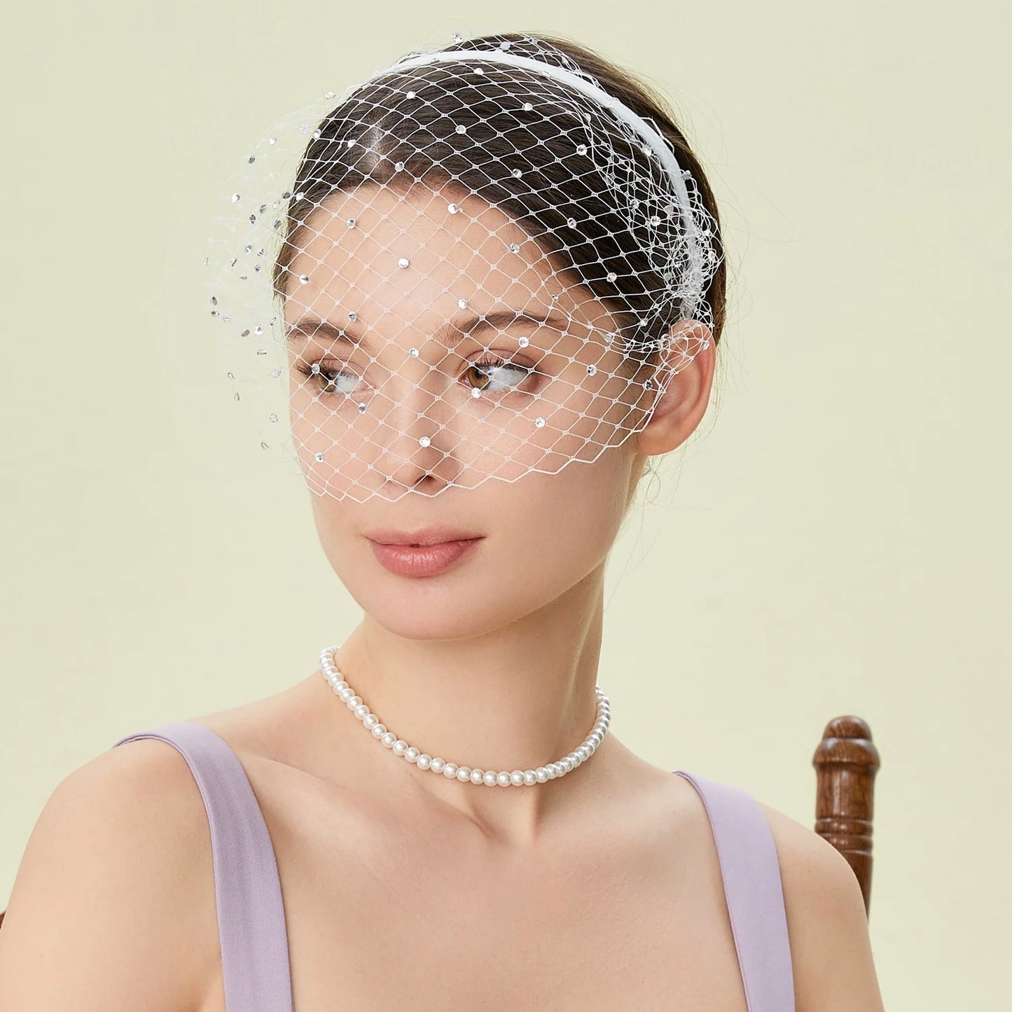 White Luxe Birdcage Veil