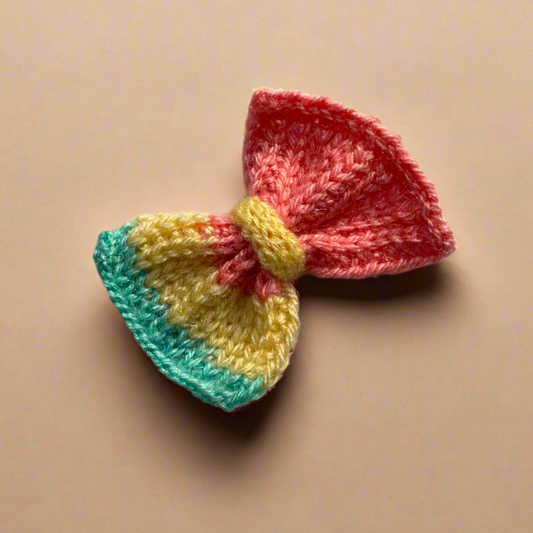 Multicolor Knitted Bow Hair Clip