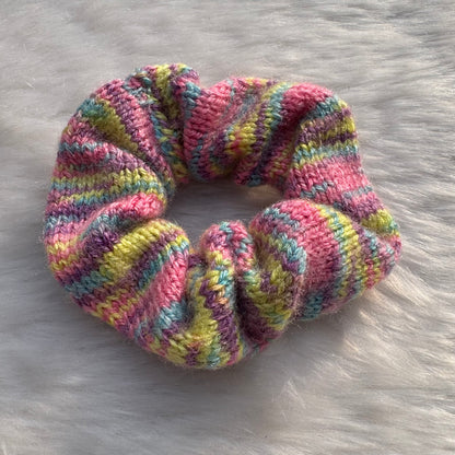 MultiColor Knitted Crochet Hair Tie Scrunchie