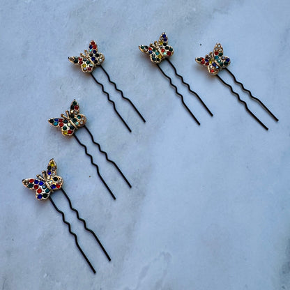 Colorful Butterfly Bobby Hair Pins