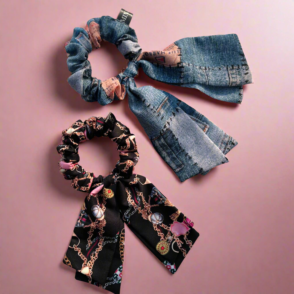 Short Tail Printed Scrunchie Set | Girlfriend Gift Ideas