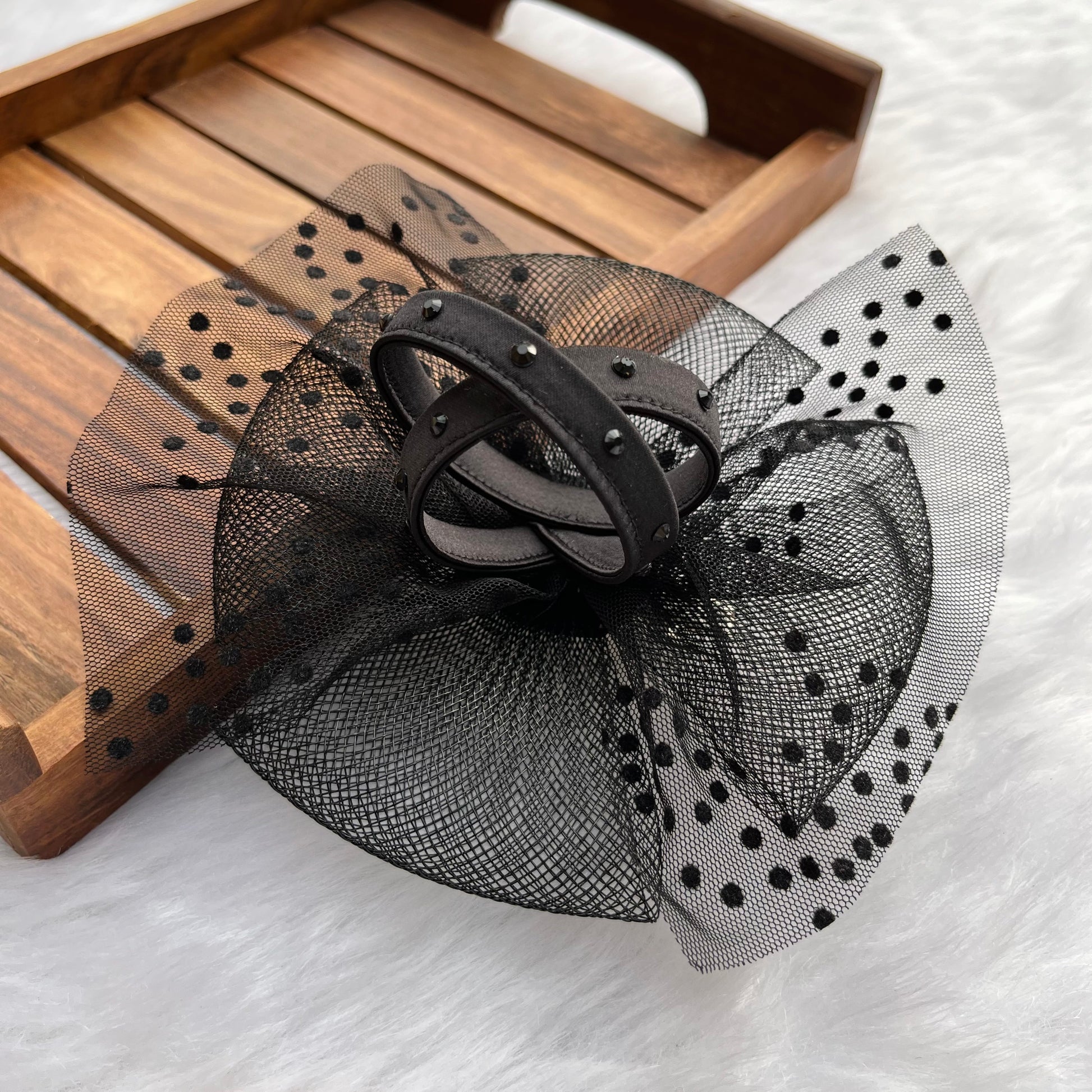 Black Diamond Delight Fascinator Hat | Derby Half Hat