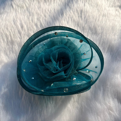 Teal Twisted Fascinator Hat | Birthday Accessories