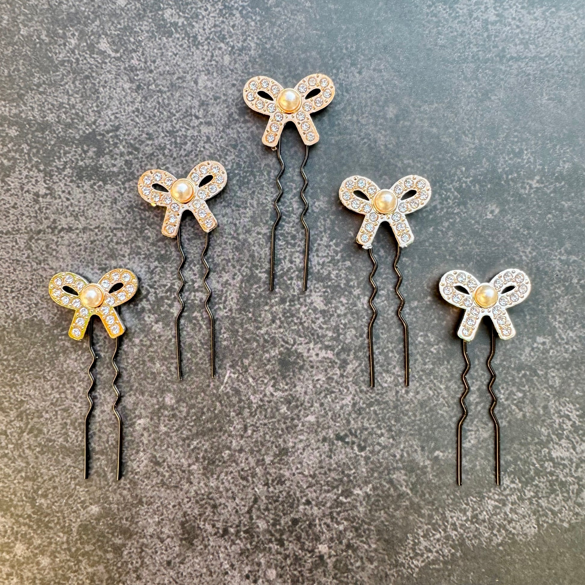 Mini Bow Hair Pins | Engagement Hair Style