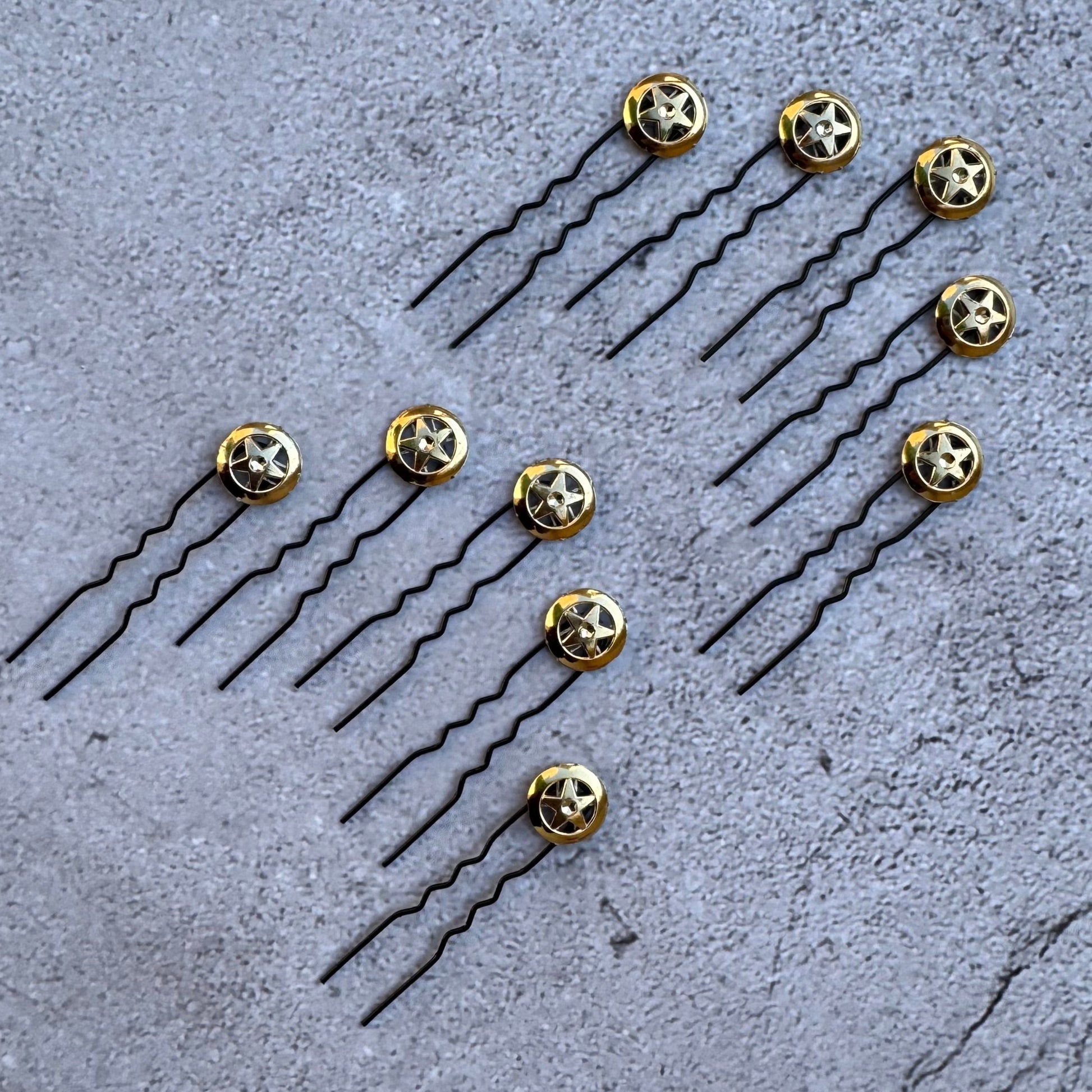 Golden Star Bobby Pins (Set of 10)