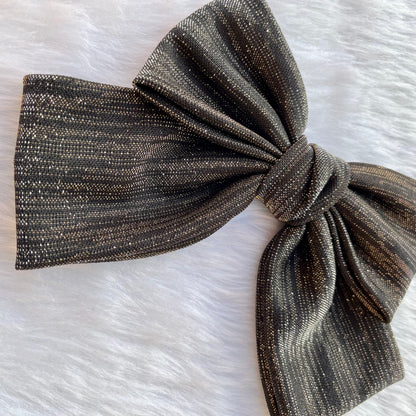 Starry Night Glamour Black Bow Hair Clip