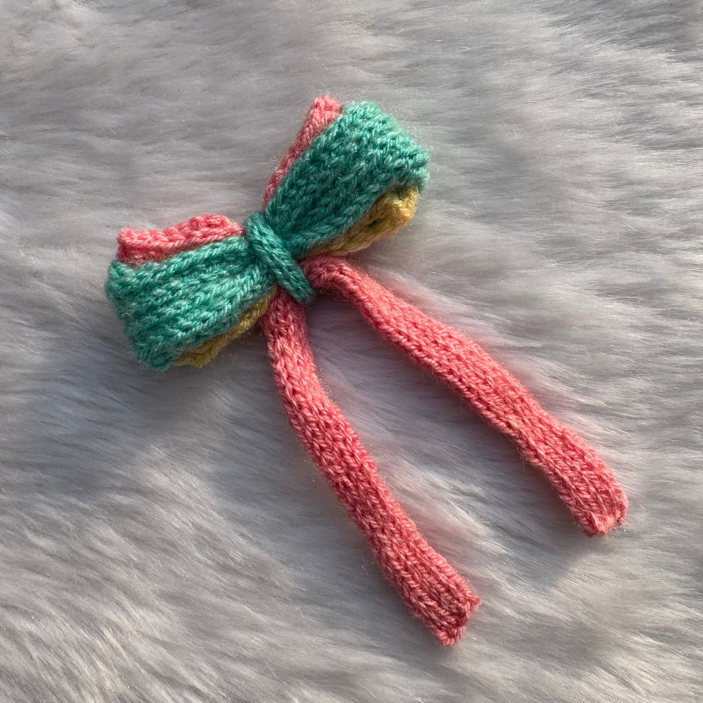 Multicolor Knitted Long tail Bow Hair Clip