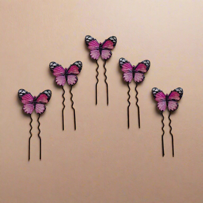 Pink Butterfly Hair Pins |Trendy bobby pins