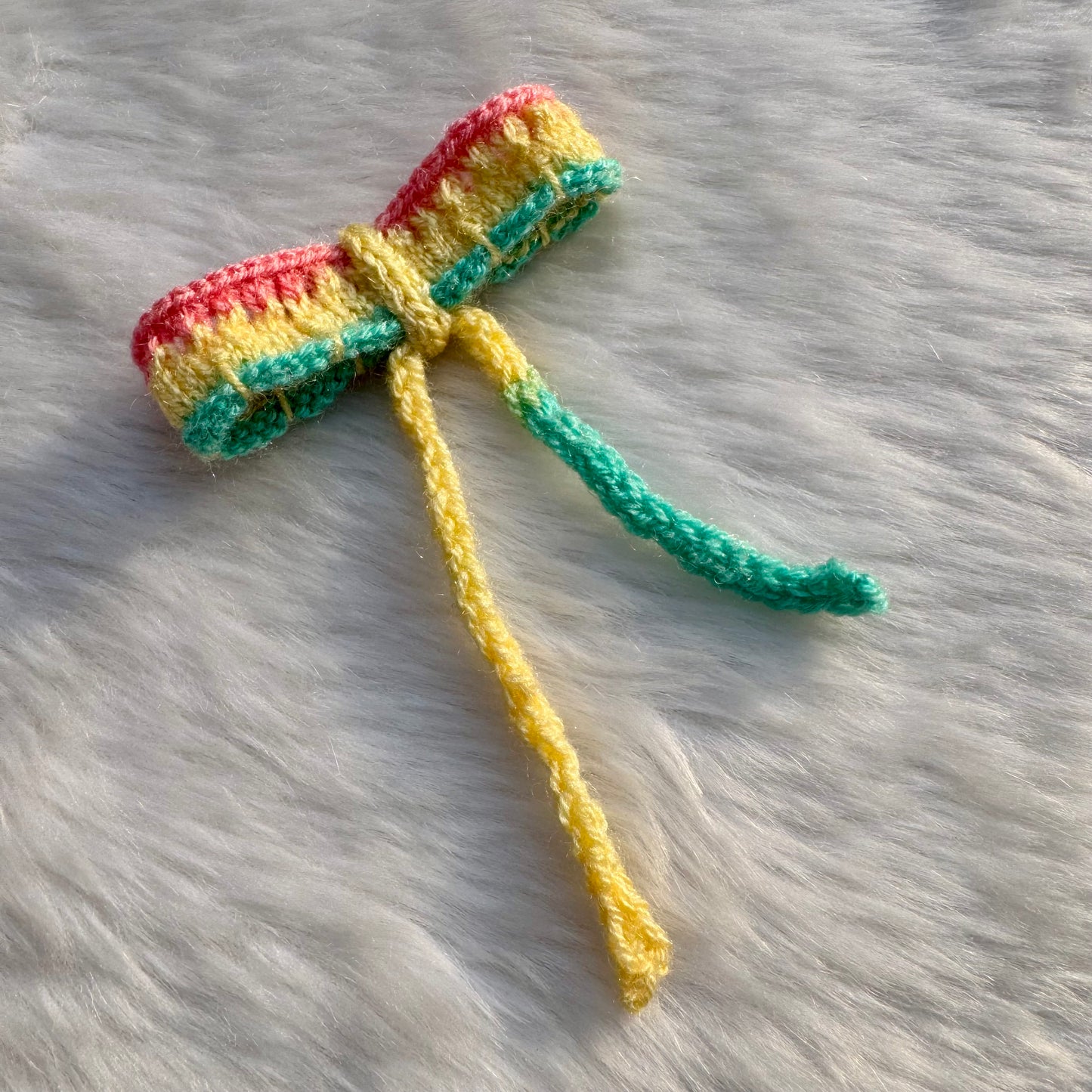 Multicolor Knitted Tail Ribbon Bow Hair Clip | Winter Fashion