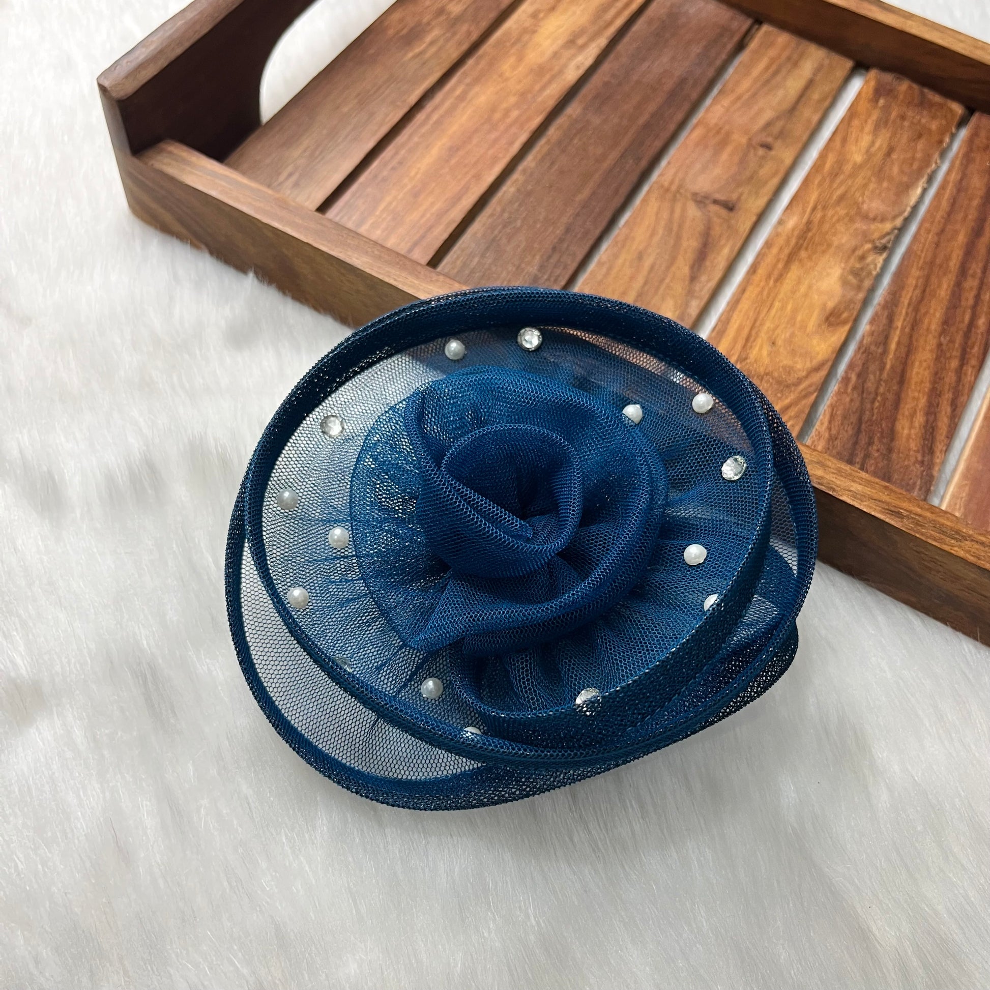 Teal Blue Twisted Fascinator Hat