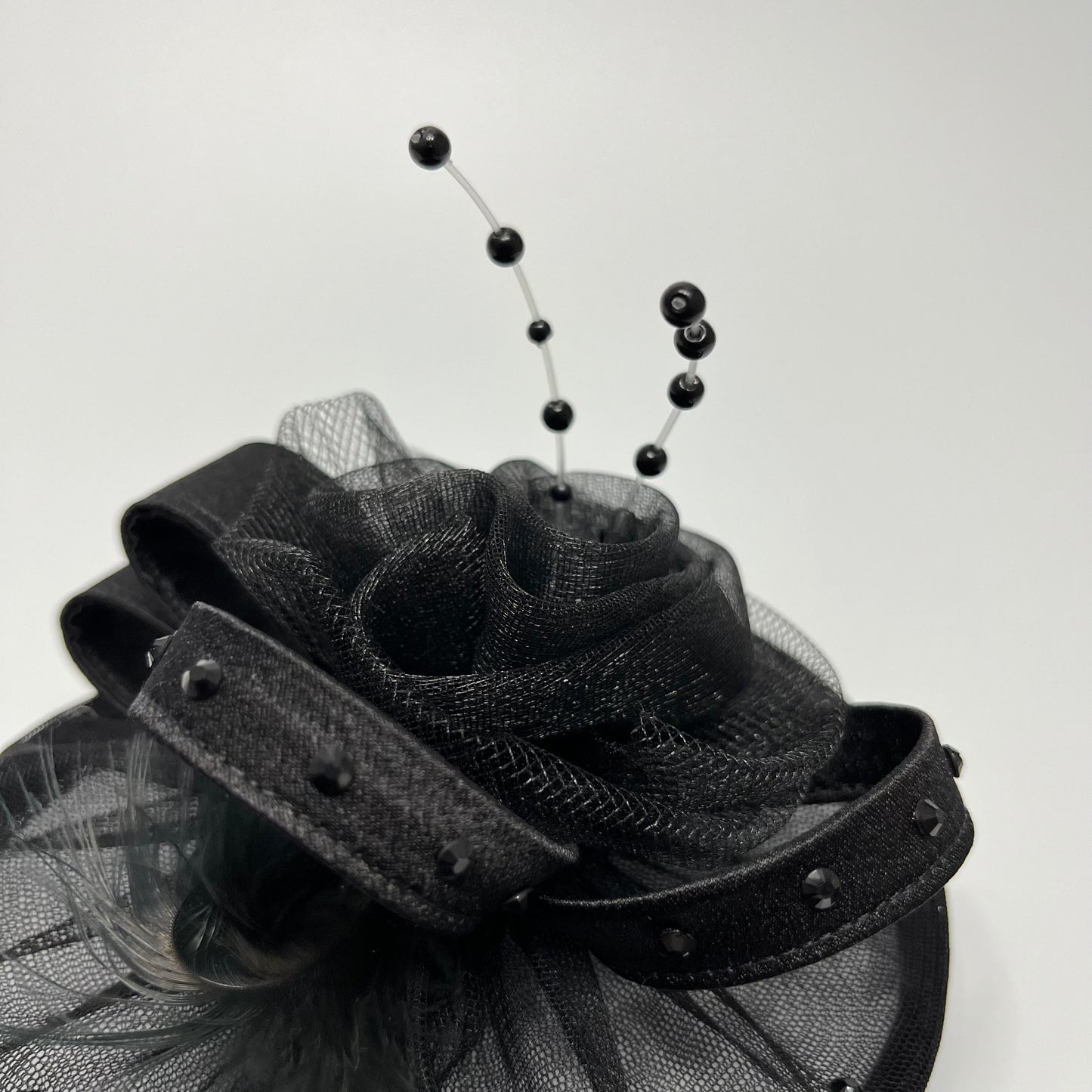 Black Pearl Fascinator Hair Clip | Vintage Trendy Hair Accessories