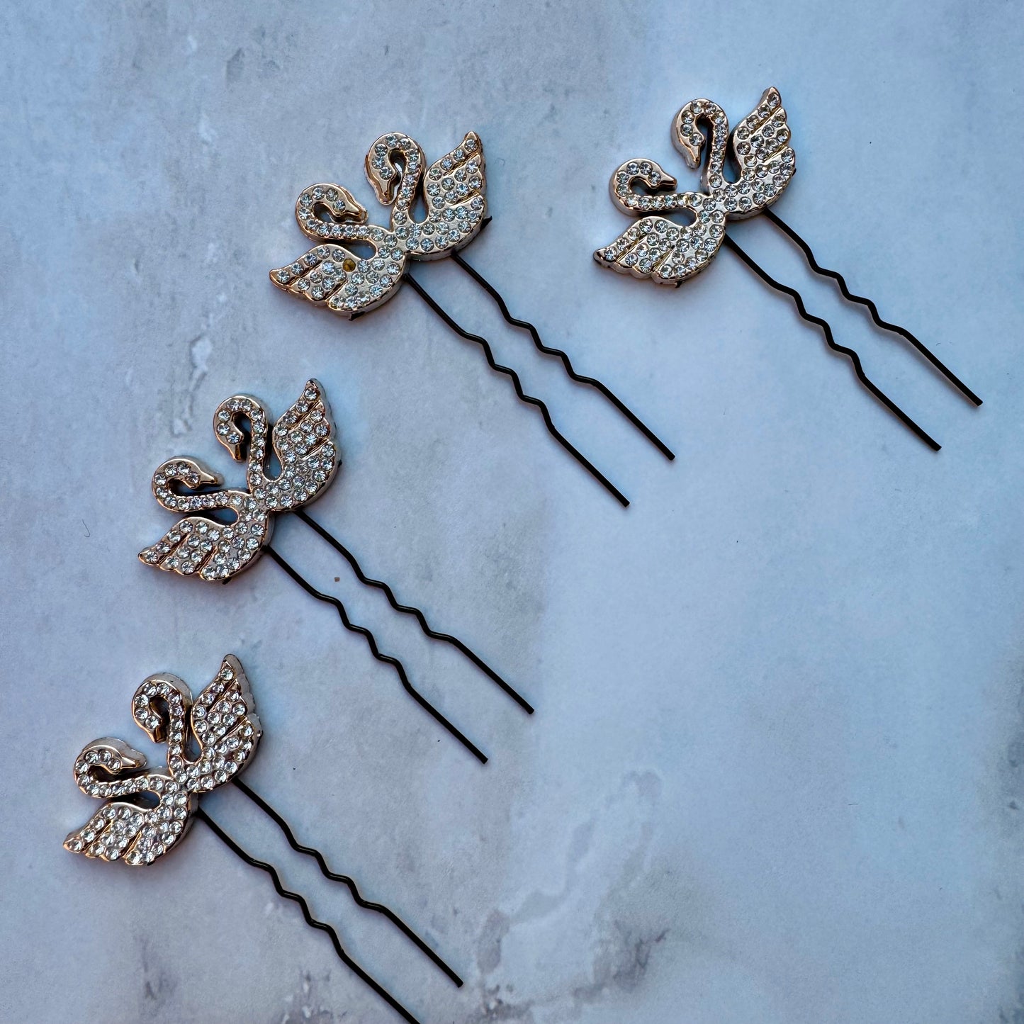 Swans in Love Hair Pins