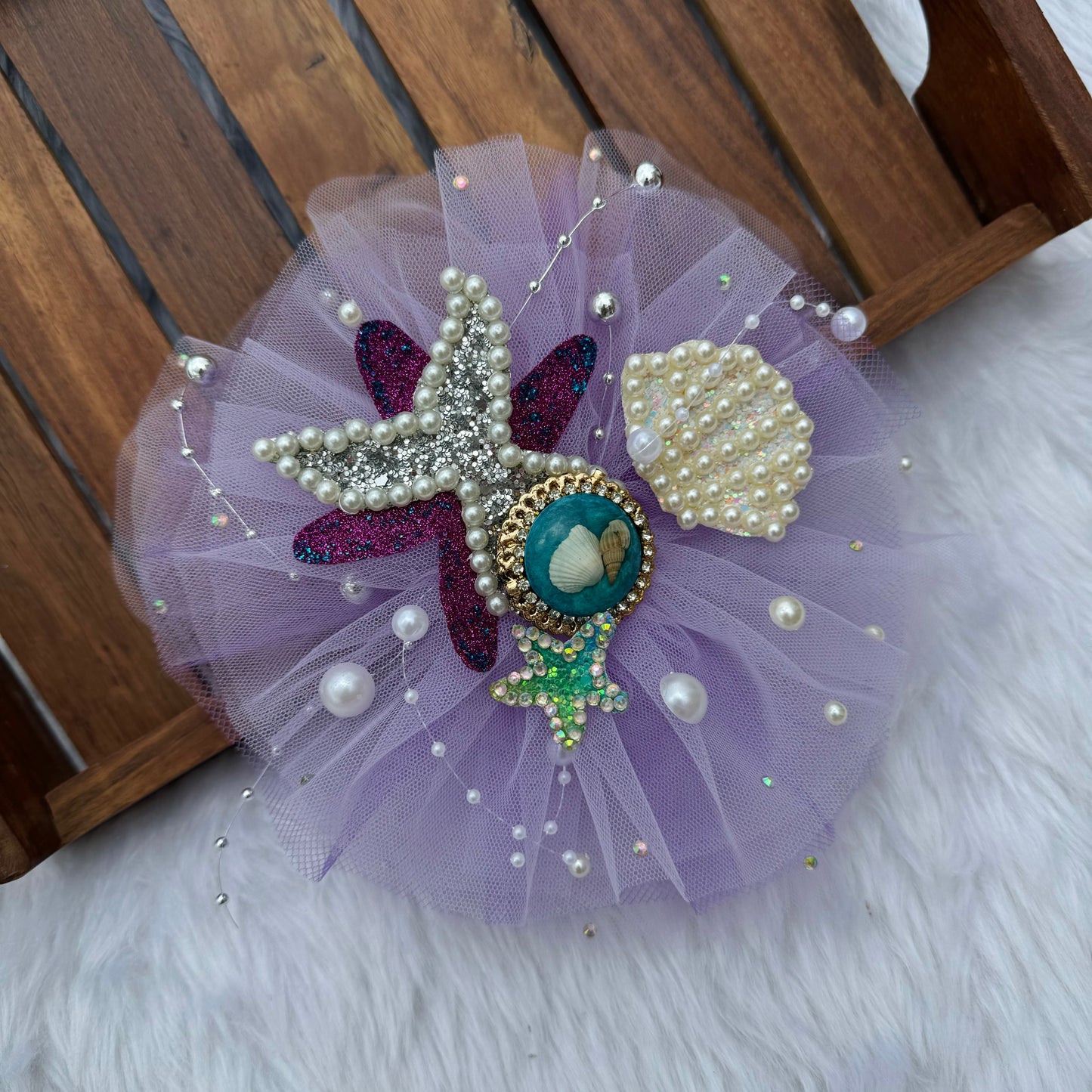 Lavender Purple Mermaid Theme Baby Headband