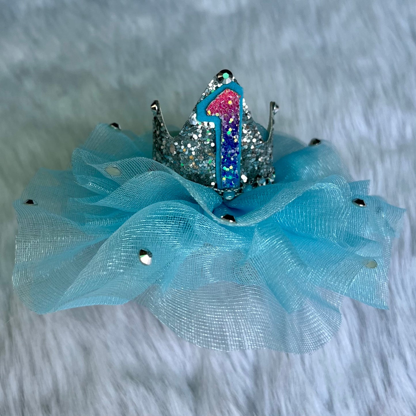 Custom Age Number Princess Birthday Crown Fascinator Hair Clip