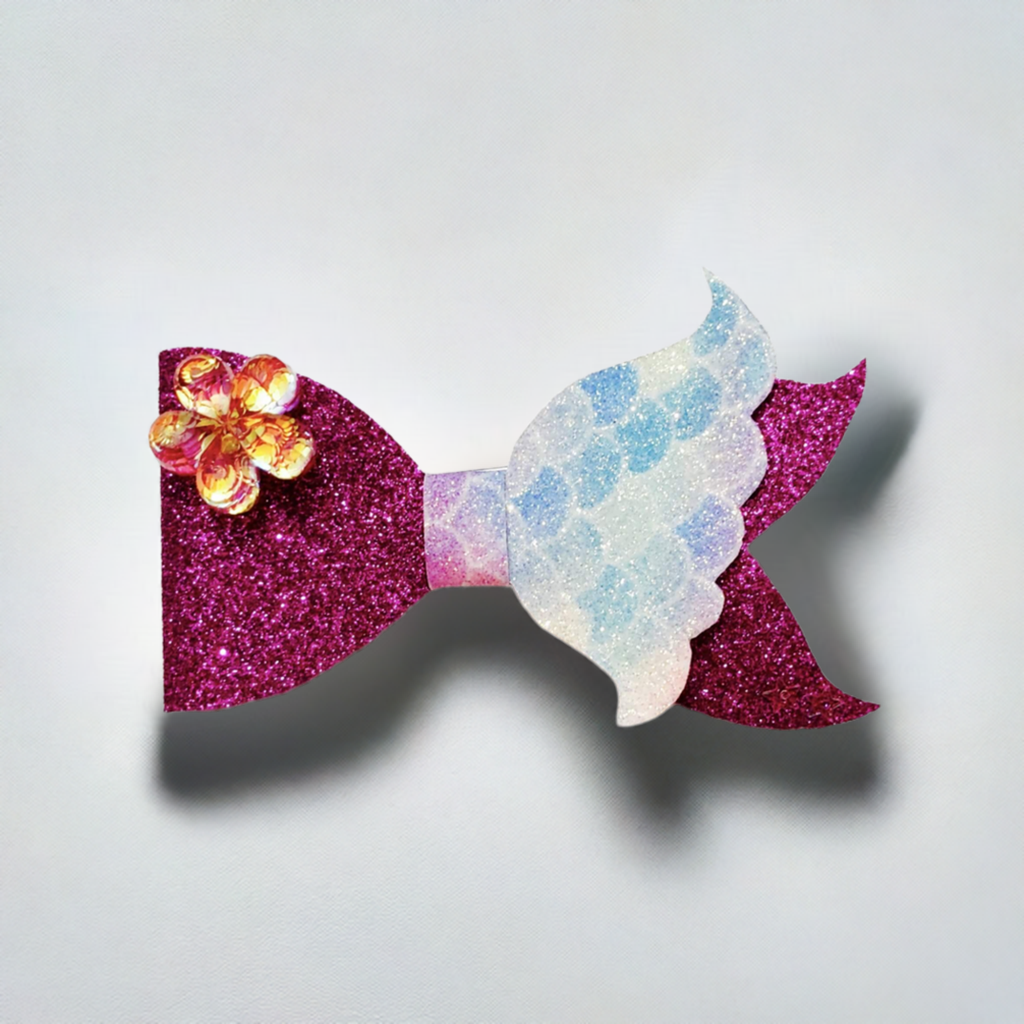 The Little Mermaid Purple Bow Hair Clip | Designer Hair Accessories