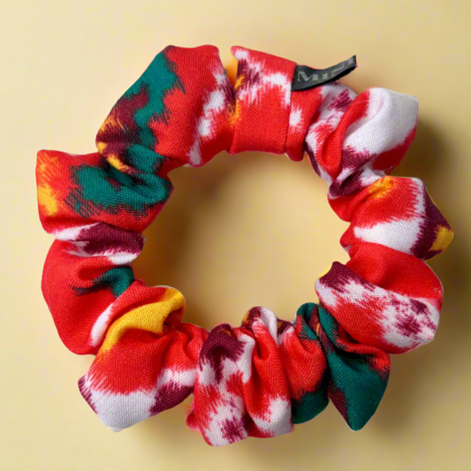 Red Multicolor Scrunchie