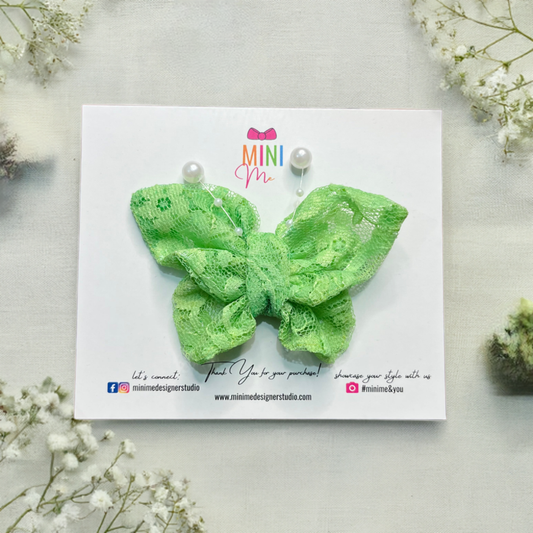 Green Butterfly Bow Baby Headband