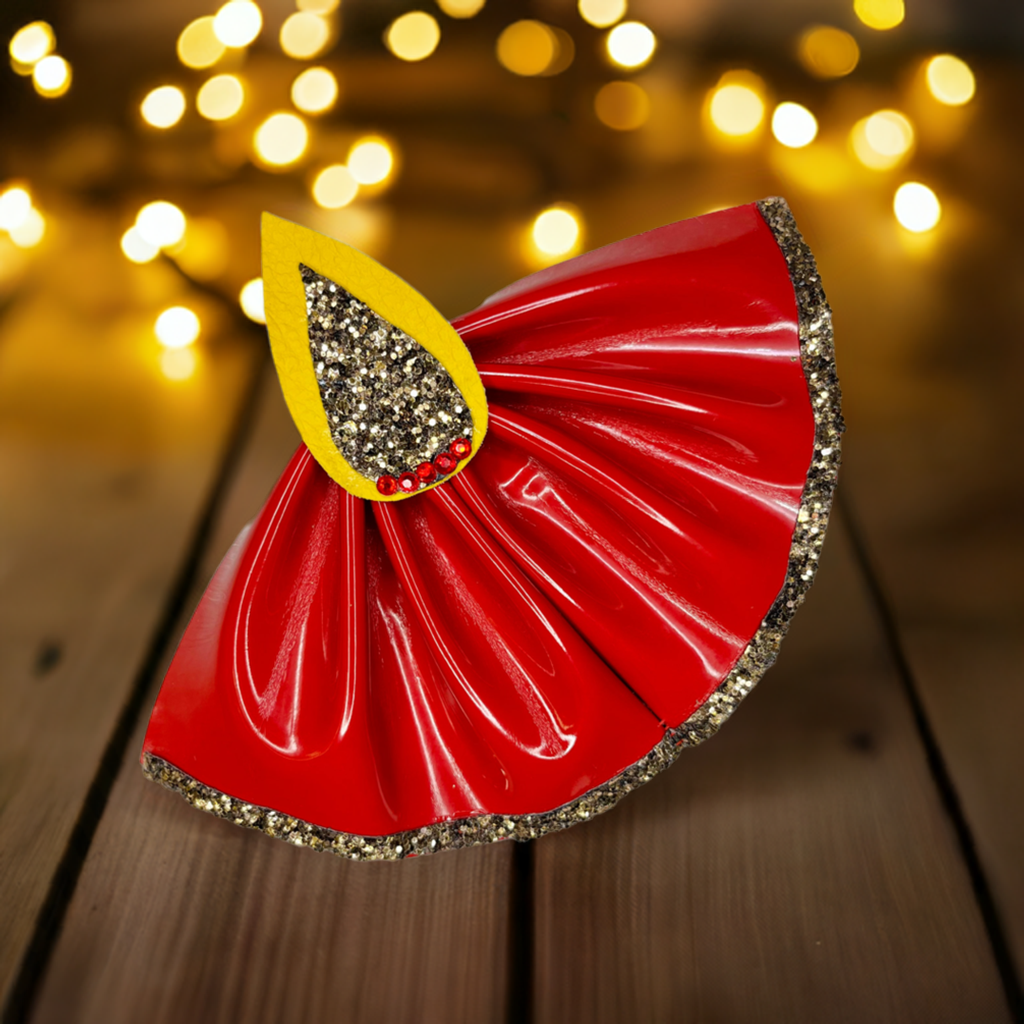 Diwali Red Diya Hair Clip | Ethnic Hair Accessory