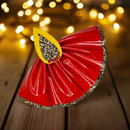 Diwali Red Diya Hair Clip | Ethnic Hair Accessory