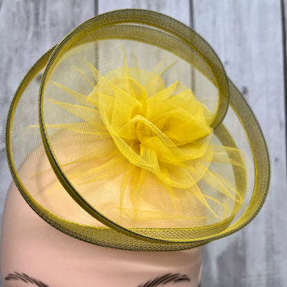 Twisted Mustard Yellow Fascinator Hat | Designer Headpiece