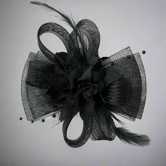 Dreamy Black Fascinator Baby Girl Headband