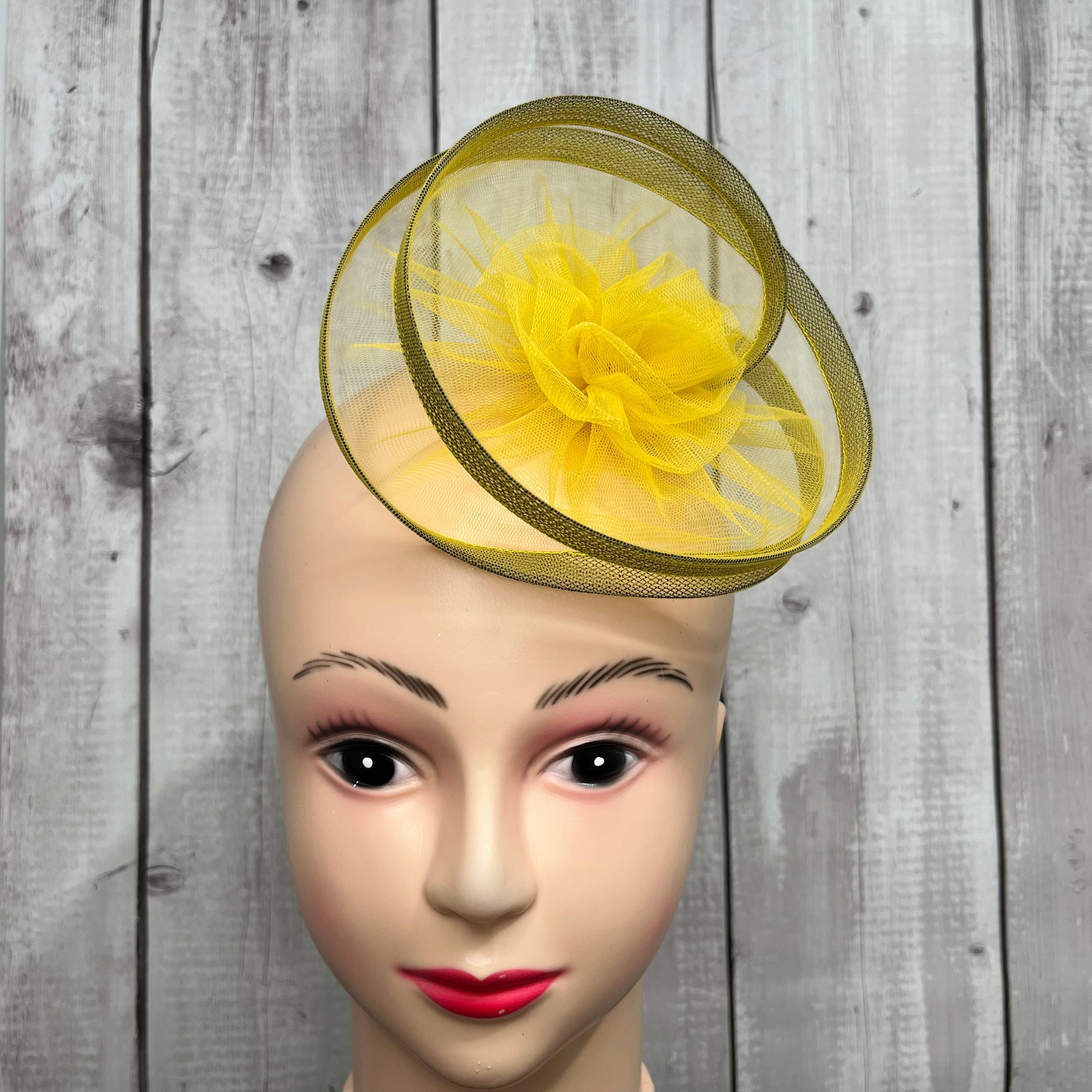 Twisted Mustard Yellow Fascinator Hat Headband