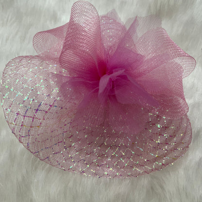 Silver Lining Pink Majesty Fascinator Hat | Pre-wedding photoshoot bridal hat