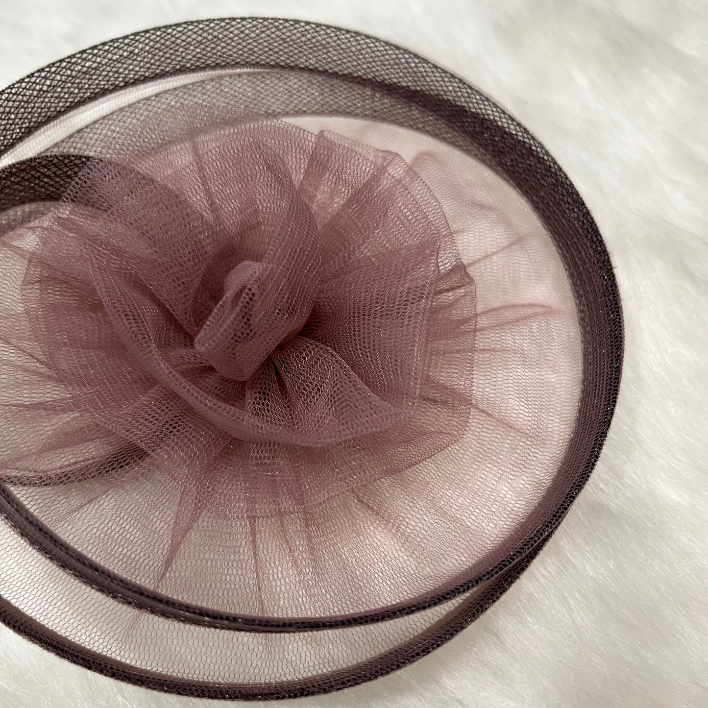 Twisted Mauve Taupe Fascinator Hat | Cocktail and derbies