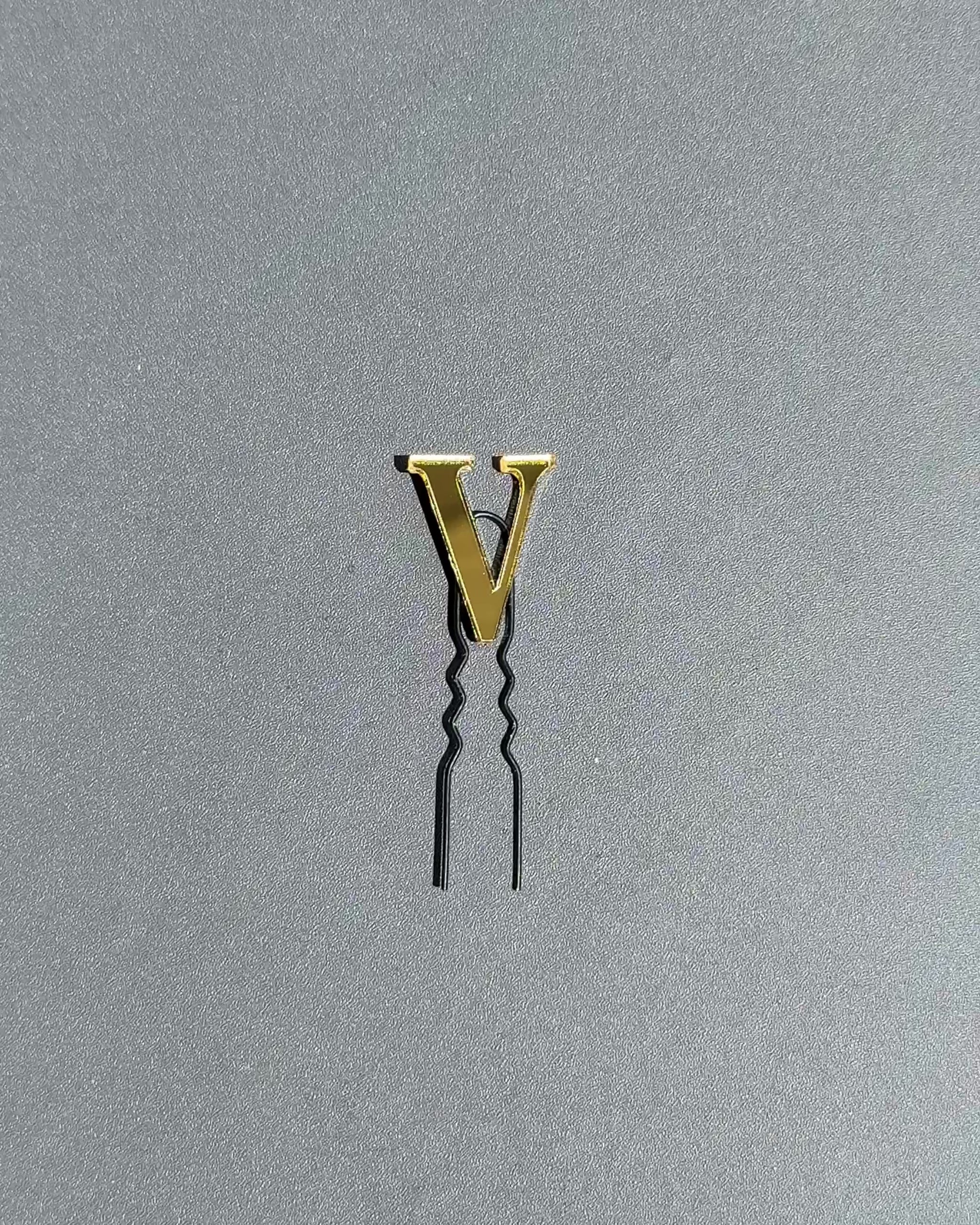 Custom Name Acrylic Golden Letter Hair Pin