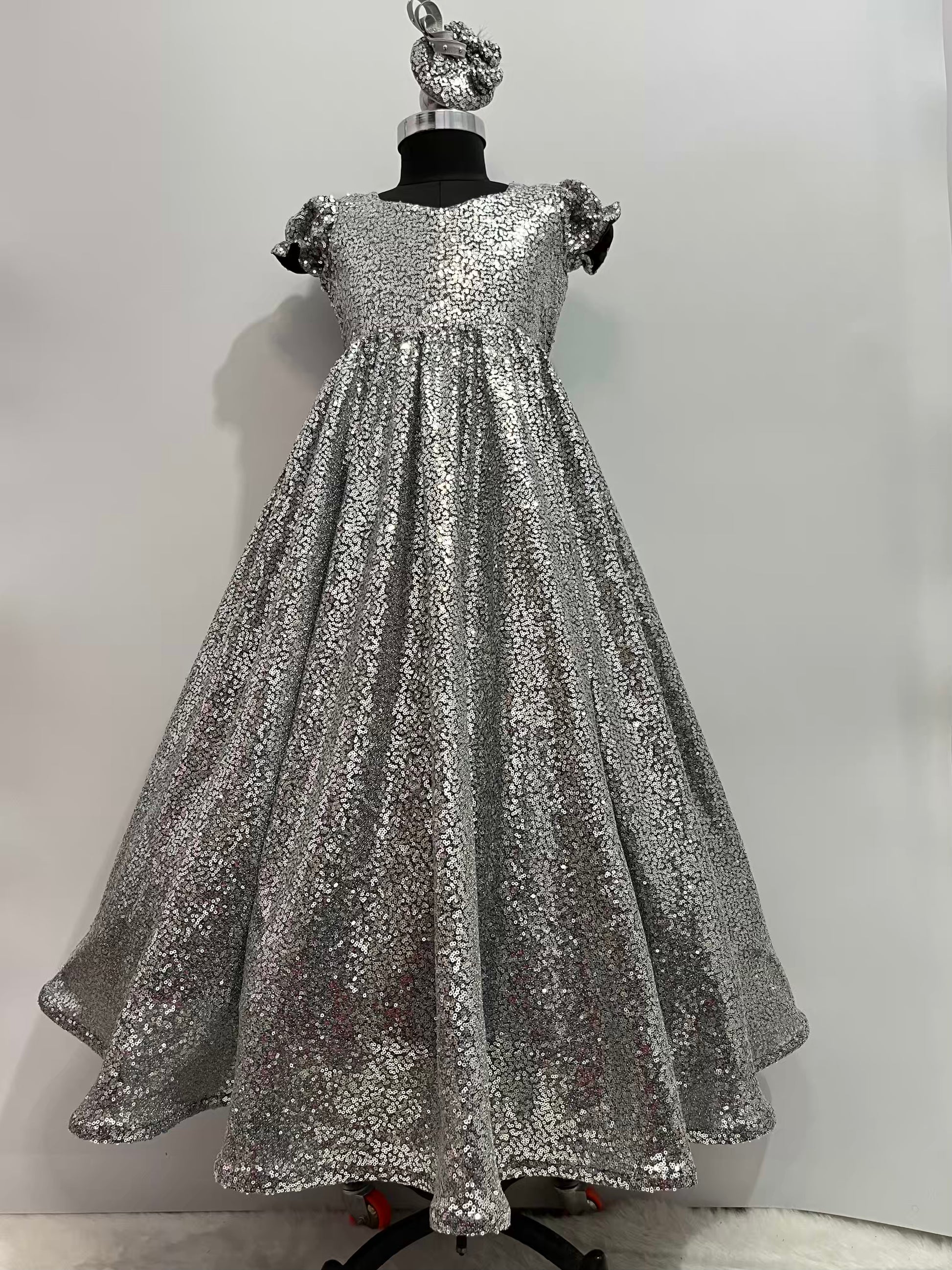 Disney Cinderella Theme Sequin Gown Dress | Girls Party Wear