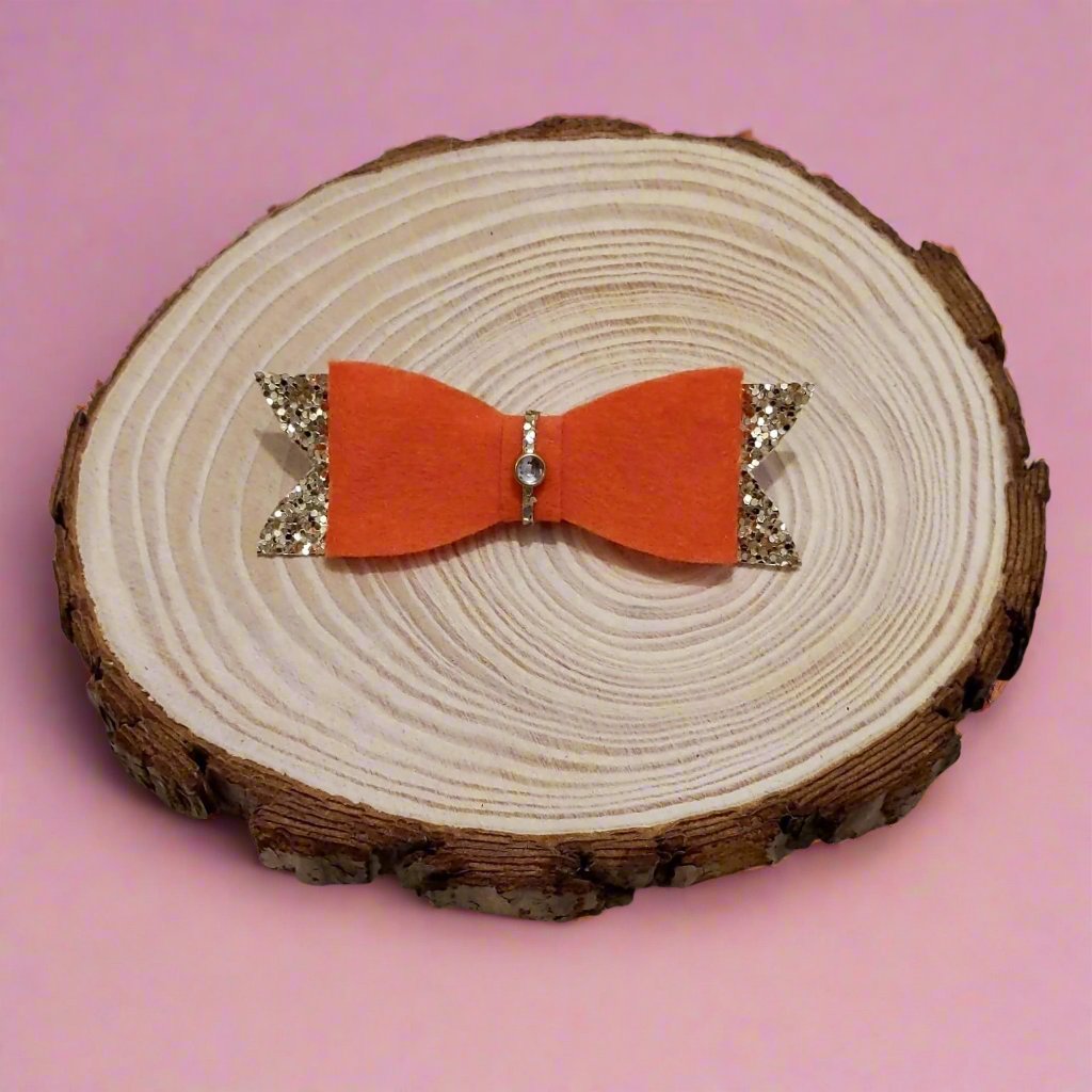 Neon Orange Bow Hair Clip | Hair Accessories for Kids and Girls